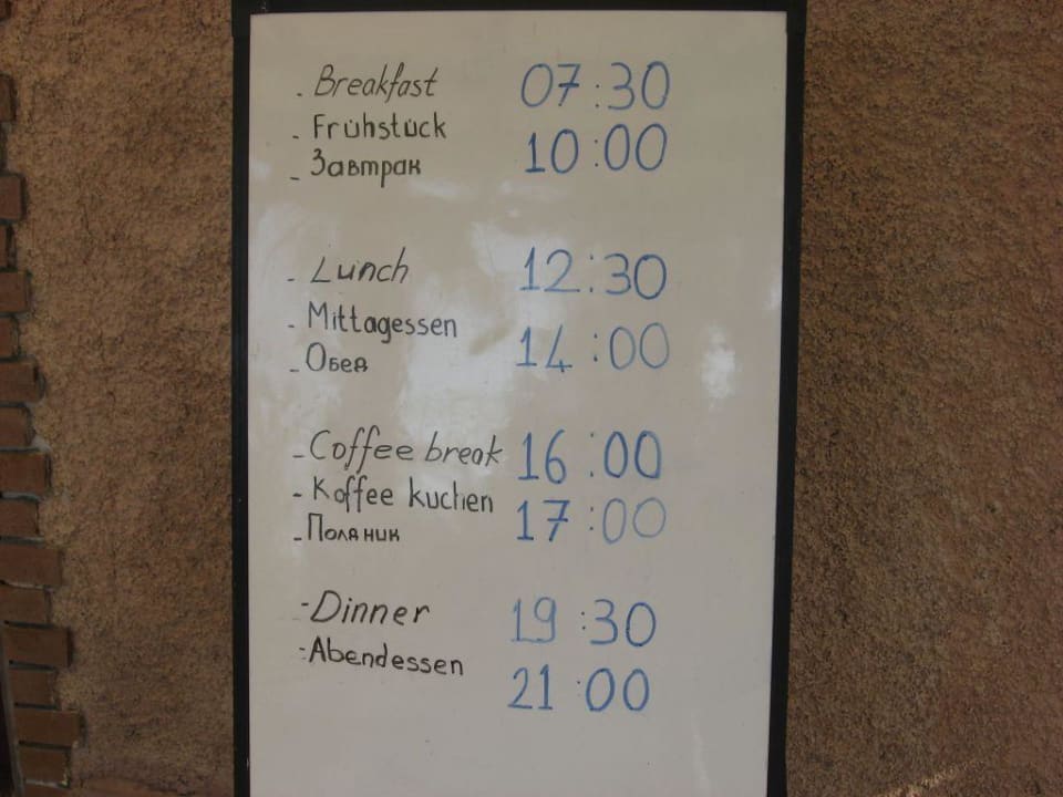 Essenszeiten Green Paradise Beach Hotel