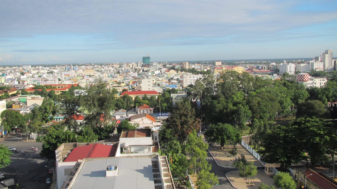 Ausblick von der Dachterrasse im 11. Stock Kim Tho Hotel