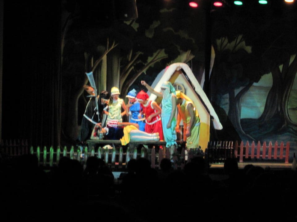 Scene from snow white show Limak Lara Deluxe Hotel & Resort