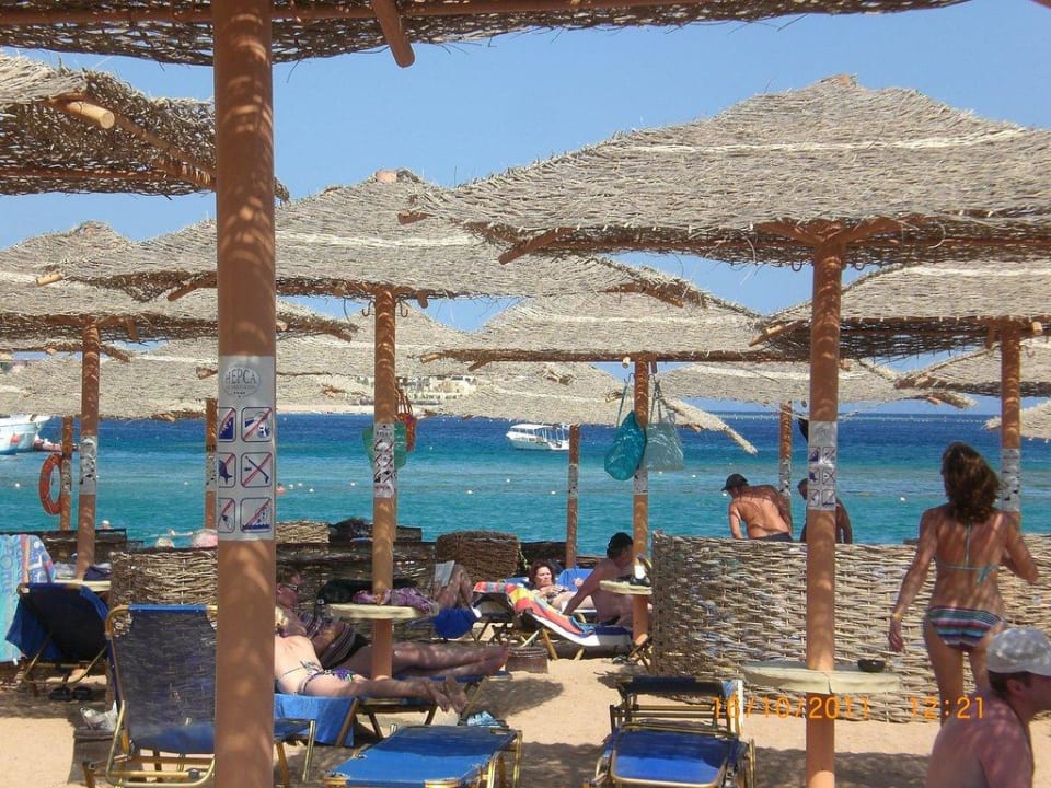 Privatstrand Liegen/ Sonnenschirme Hotel JAZ Makadi Star & Spa