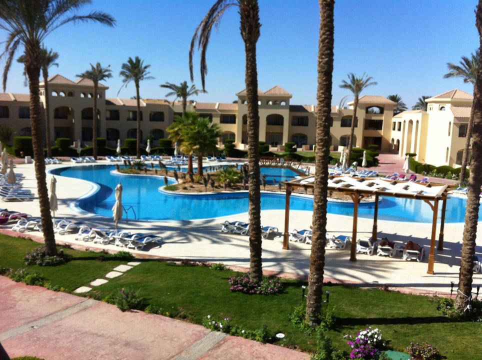 Von der großen Terrasse des Zi 4124 Cleopatra Luxury Resort Makadi Bay