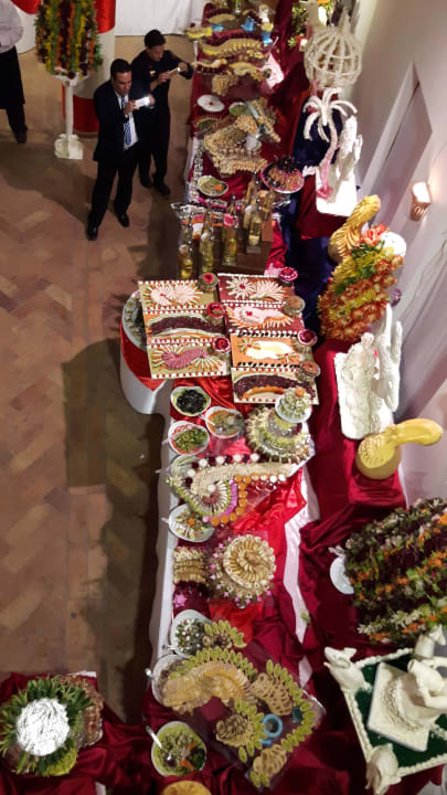 Blick auf das Silvesterbüffet Fort Arabesque Resort, Spa & Villas