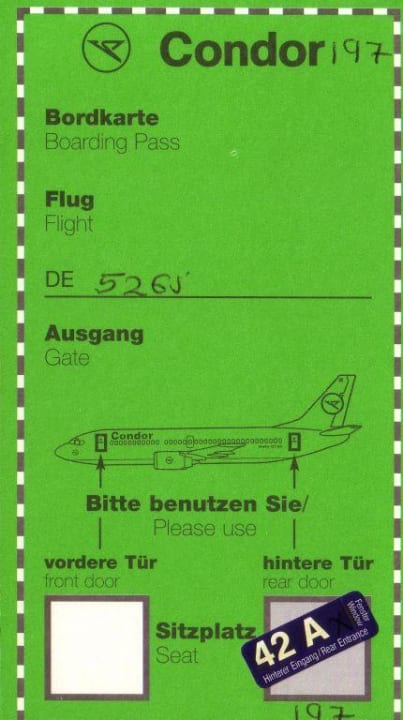 Bordkarte Bahari Beach Hotel