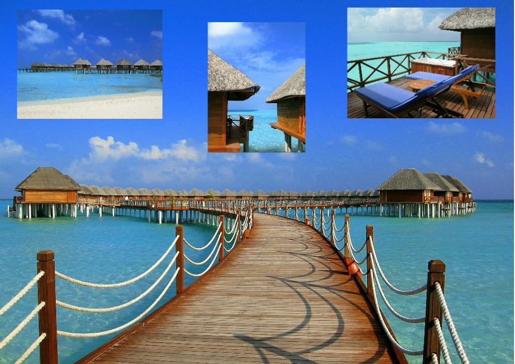 Collage Wasserbungalows Sun Siyam Vilu Reef