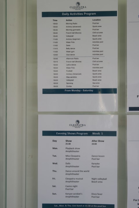 Programm Cleopatra Luxury Resort Makadi Bay