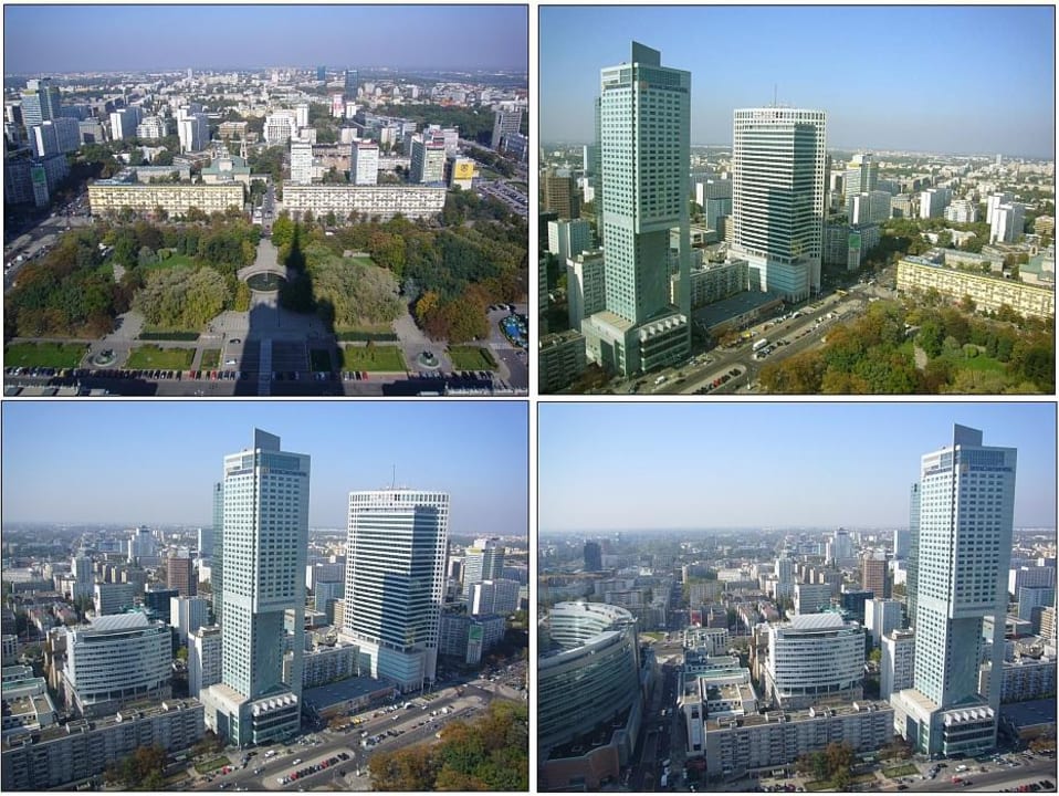 Blick auf das Hotel aus dem Kulturpalast InterContinental Warszawa