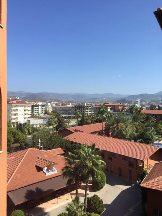 Ausicht vom Hotel zur Straße Club Turtas Beach Hotel