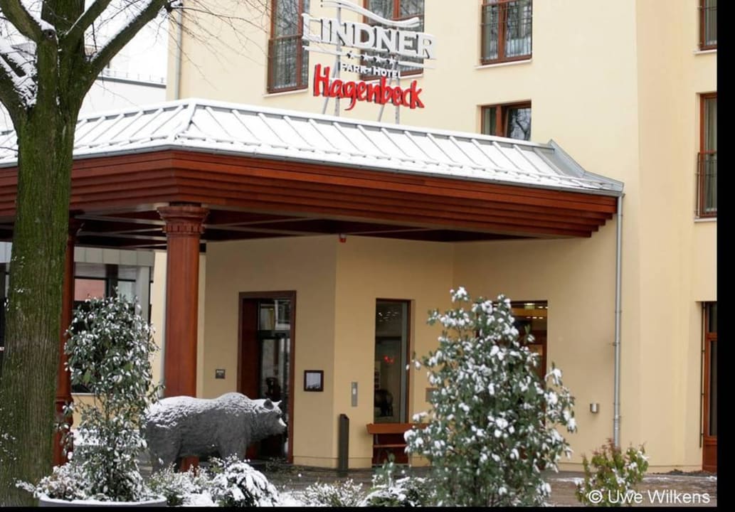 Der eigene "Wachbär" vor dem Hotel Park-Hotel Hagenbeck