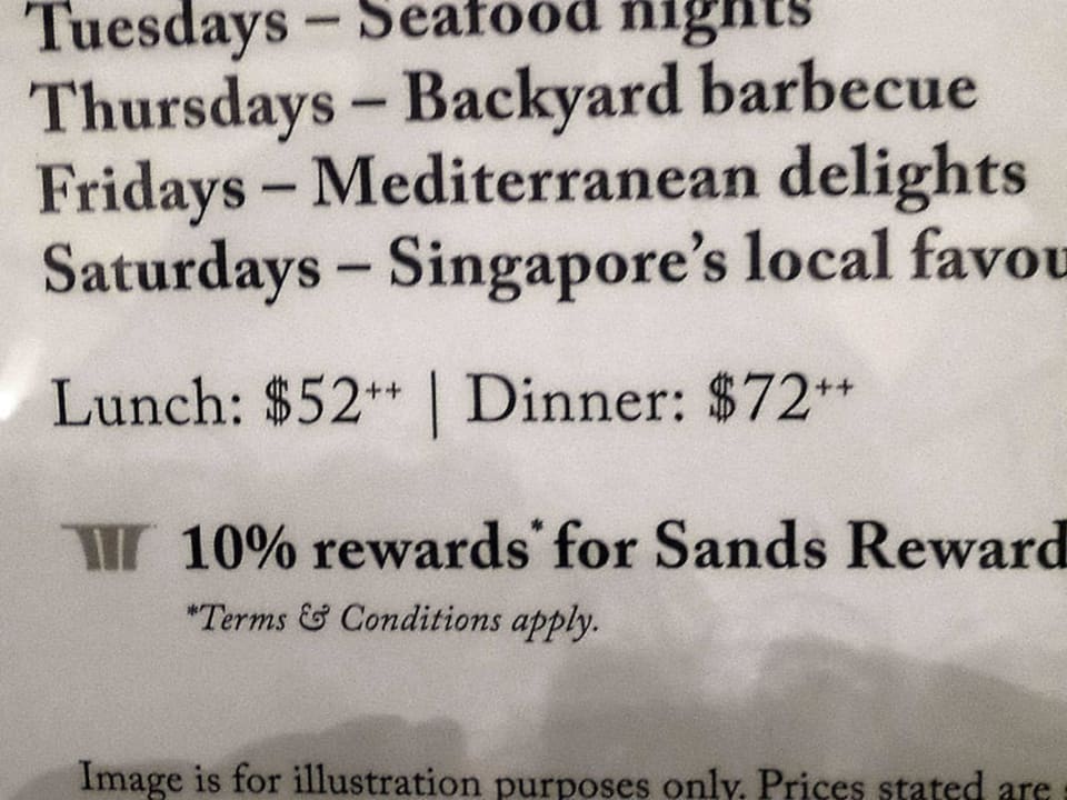 $ 72,- Marina Bay Sands