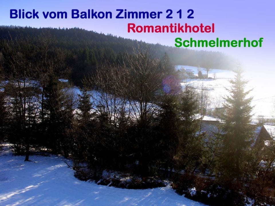 Balkon mit Aussicht Hotel Gut Schmelmerhof