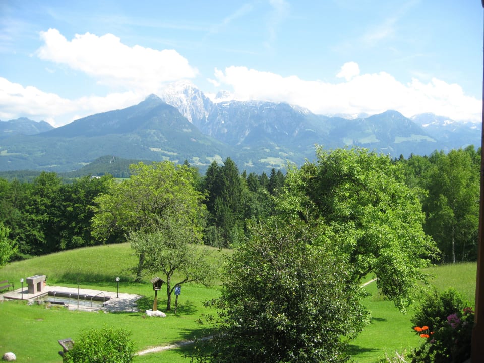 Zicht vanop het balkon Alpenhotel Hundsreitlehen
