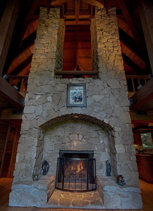 Great room fireplace Little Ahwahnee Inn Yosemite