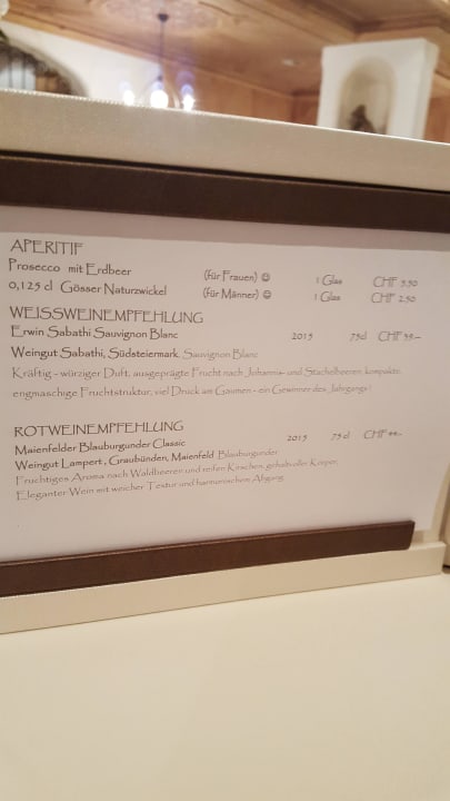 Apéro-  und Weinempfehlung Hotel Homann
