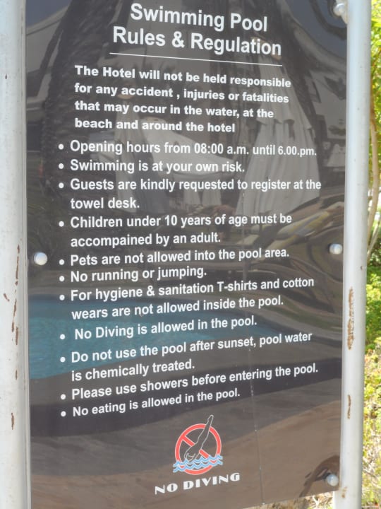 Poolregeln Pickalbatros Palace Hotel-Port Ghalib