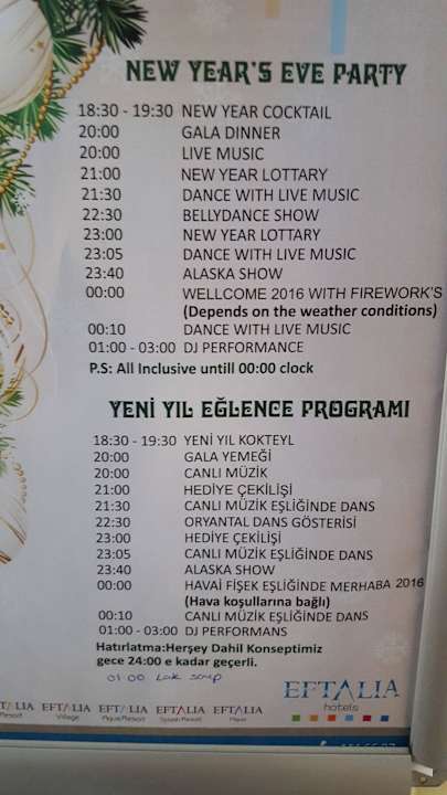 Silvesterbuffet Eftalia Marin