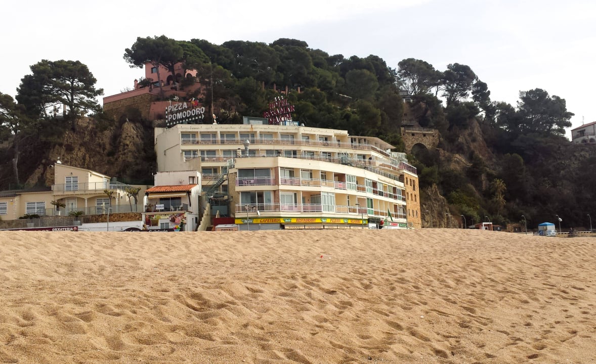 Blick vom Strand auf des Hotel Hotel Rosamar Maxim - Adults only