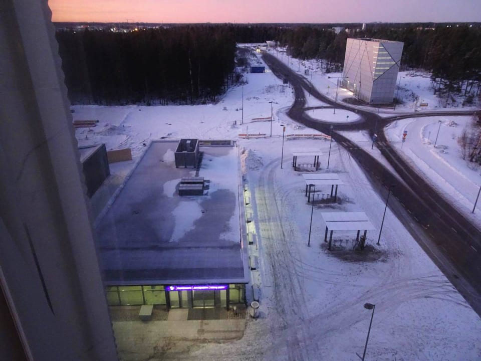 Dawn from Deluxe room #750 Clarion Hotel Helsinki Airport