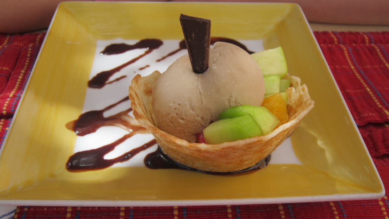 Sorbet-Nachspeise im "Carribbean" Grand Makadi