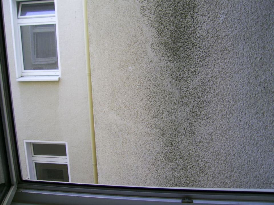 Ausblick auf die Hauswand Hotel Die kleine Sonne