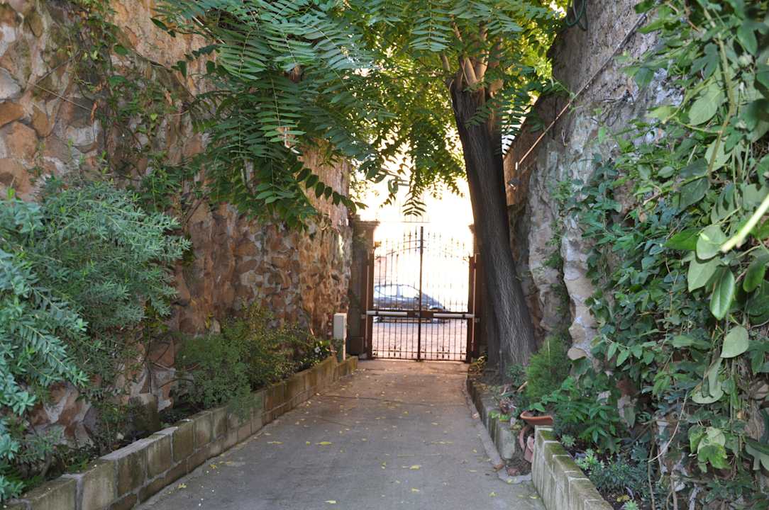 Blick vom Eingang auf die Straße Hotel Rome Garden