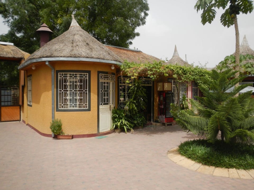 Courtyard-view of our restaurant African Village Hotel