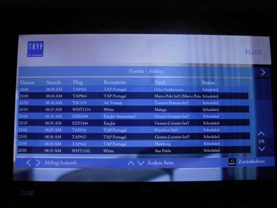 Aktueller Flugplan Meliá Lisboa Aeroporto