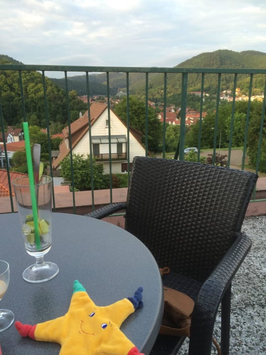 Blick von Dachterrasse ins Tal Hotel Heikenberg