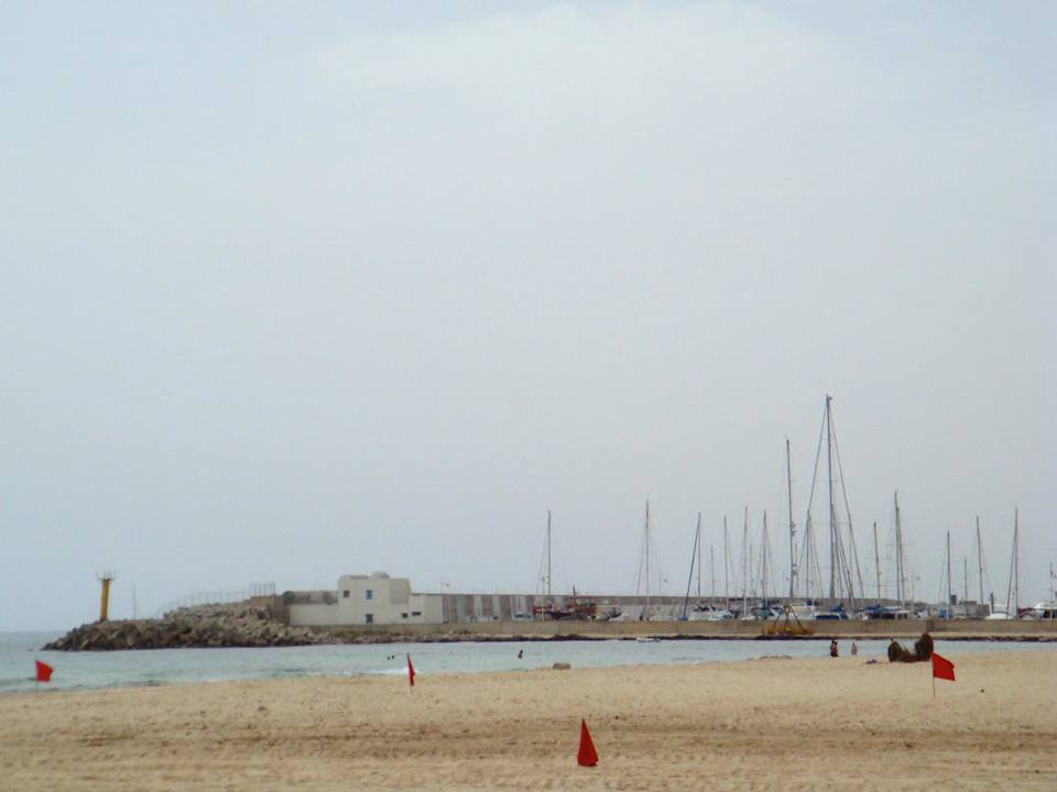 View from the hotel beach on seaport Hotel Aqua Life Yasmine