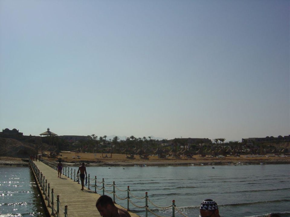 Blick vom Steg zum Strand Parrotel Beach Resort