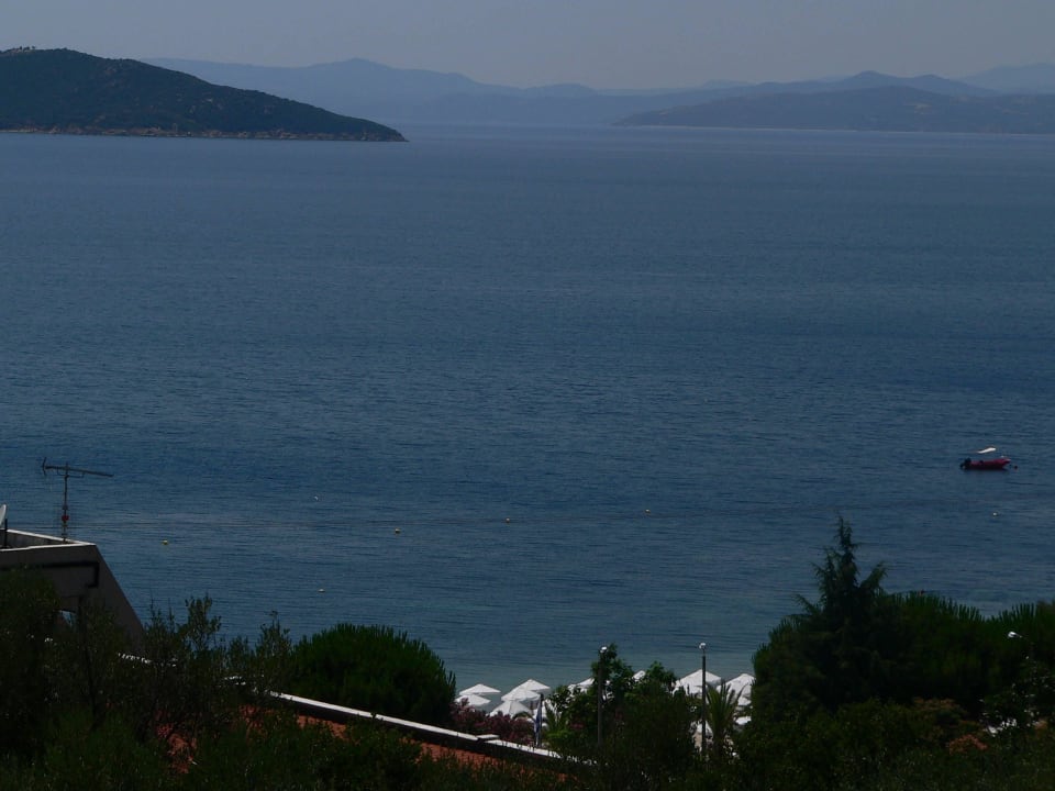 Ausblick vom Balkon Akrathos Beach Hotel