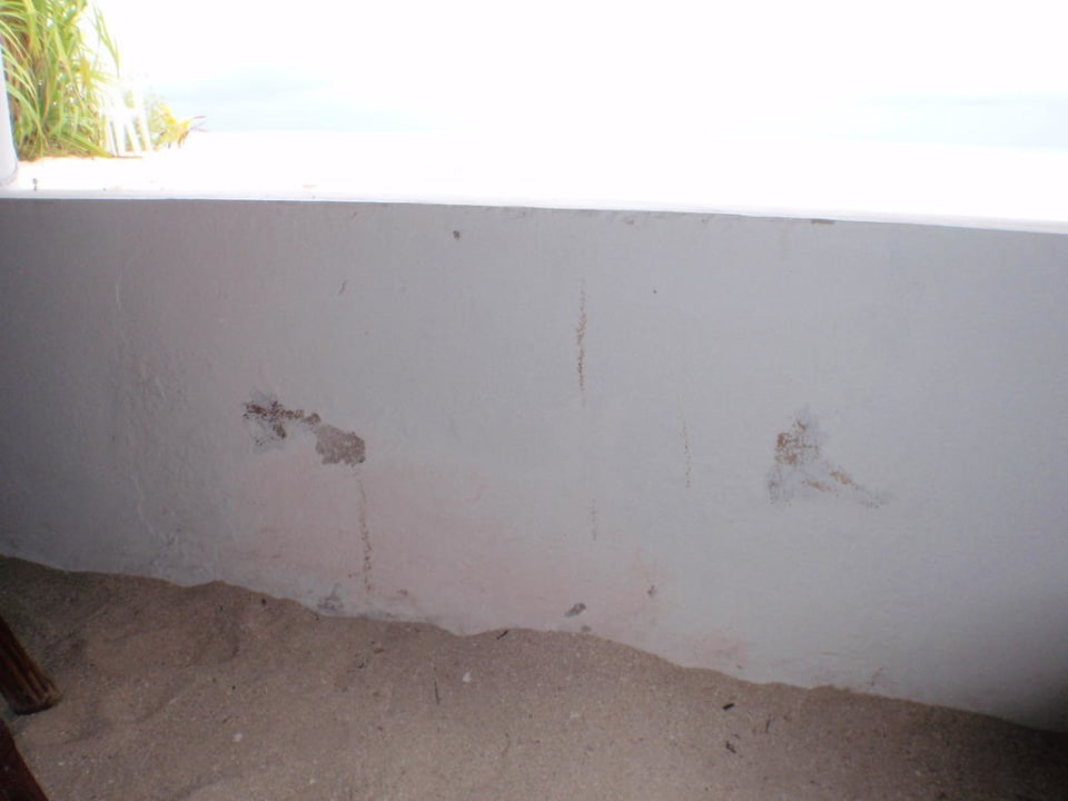 The wall in the restaurant next to our table Angaga Island Resort
