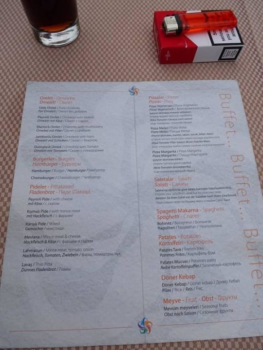 Menuekarte Strand Melas Resort Hotel