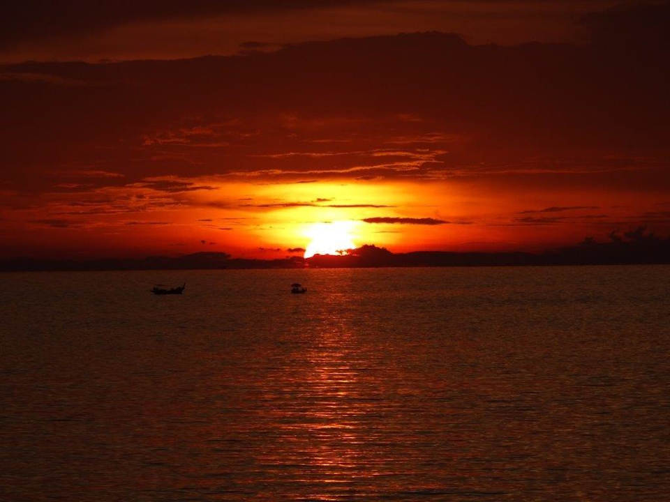 Sonnenuntergang, Ausblick vom Zimmer BB1... wow! Koh Tao Bamboo Huts