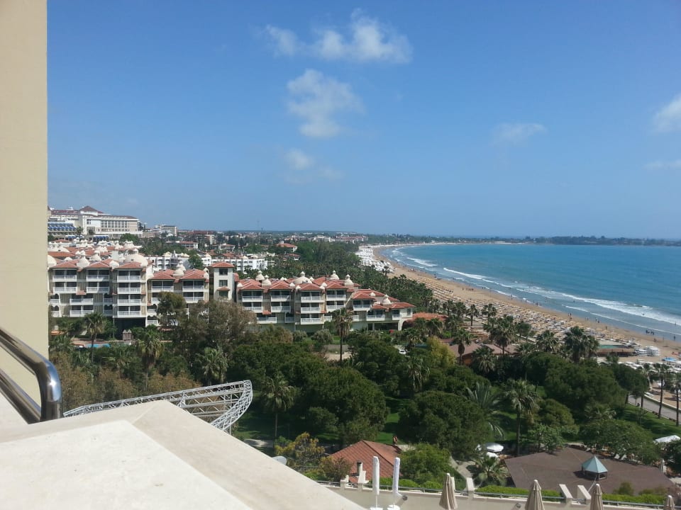 Vom Balkon - Sicht auf Strand , Nachbarhotels Melas Resort Hotel