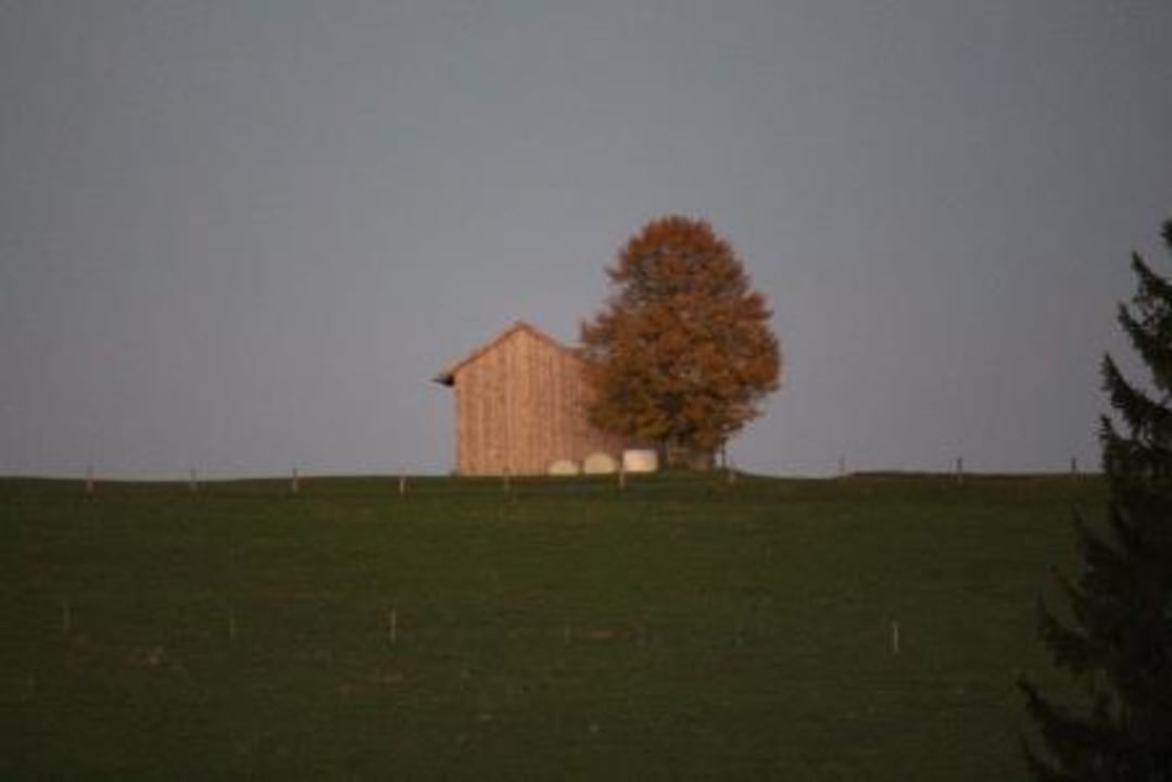 Blick vom Balkon am Abend Landhaus Grobert