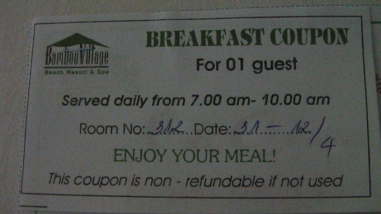 Frühstück Coupon Bamboo Village Beach Resort & Spa