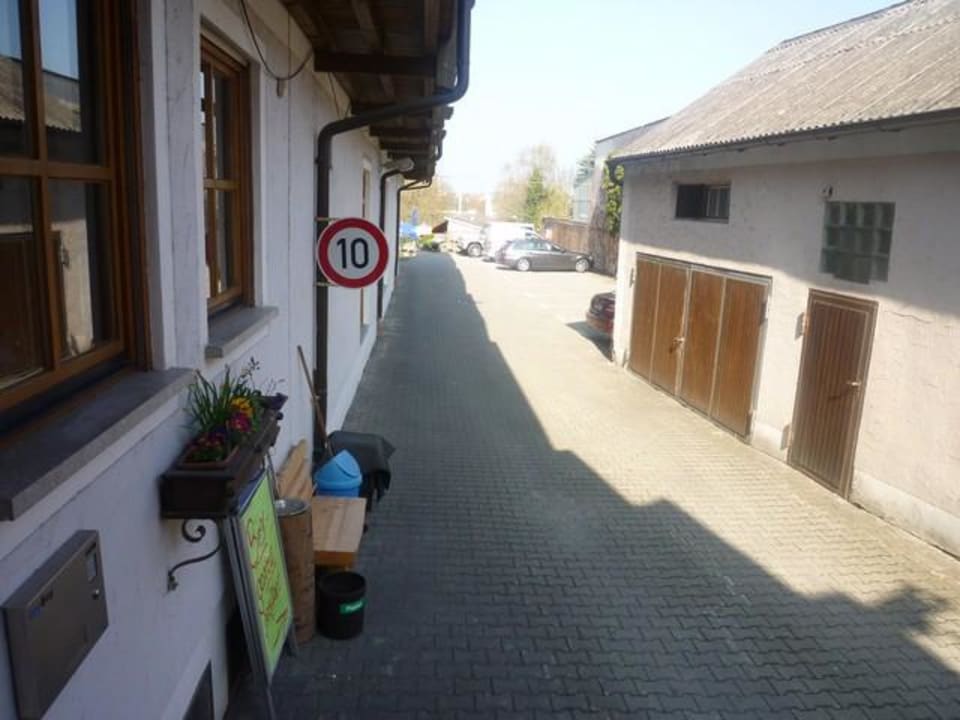 Blick zum Parkplatz Gasthof Metzgerwirt