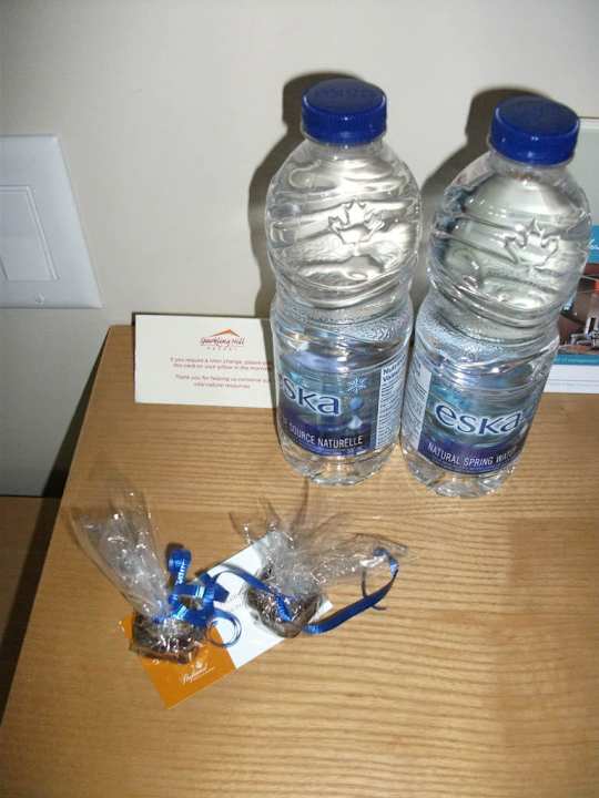 Tägliches Wasser im Zimmer Hotel Sparkling Hill Wellness