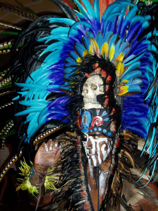 Maja-Krieger bei Abendshow Hotel Riu Tequila