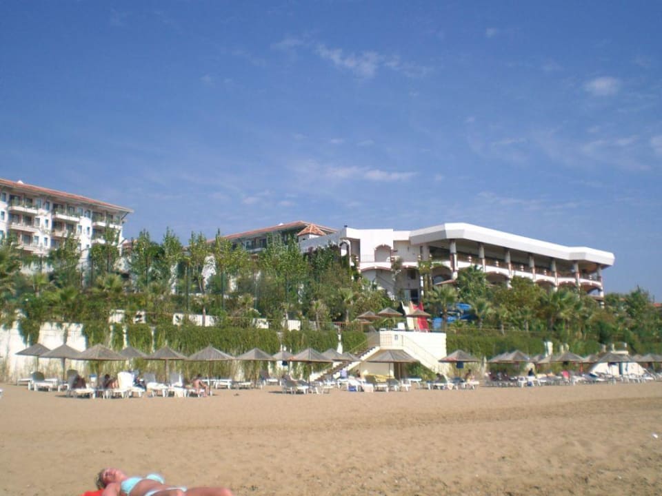 Der Strand vom Wasser aus gesehen Club Side Coast