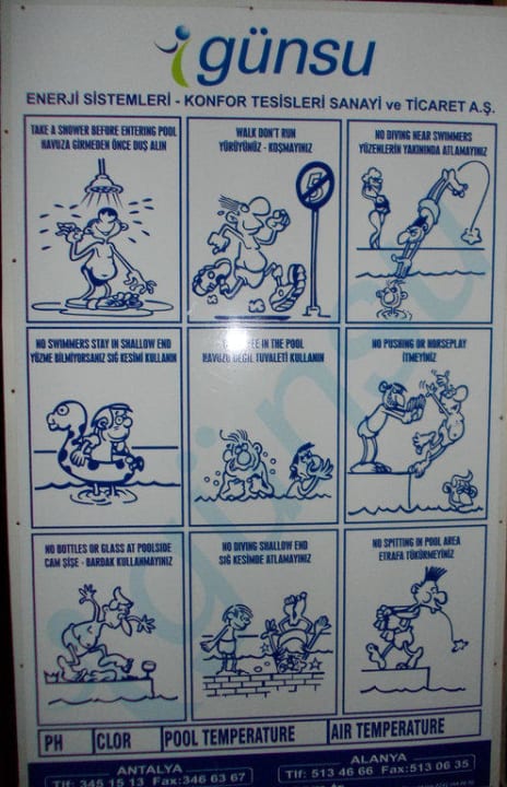Pool Rules Horus Paradise Luxury Resort & Club