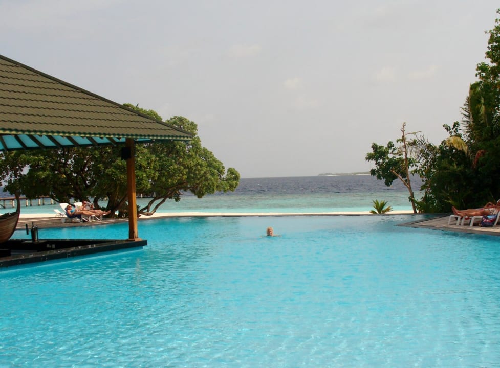 Leerer Pool-klar bei dem Meer Adaaran Select Meedhupparu Island Resort - Premium All Inclusive