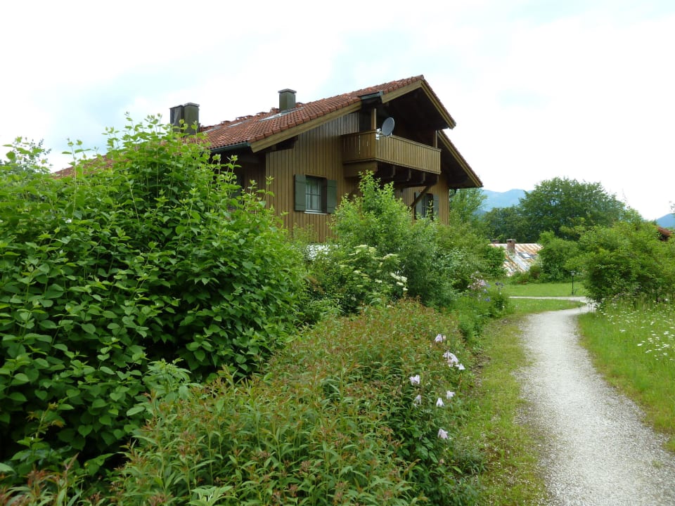 Weg zum Haus und Gartenanlage Ferienwohnung Bergelemente