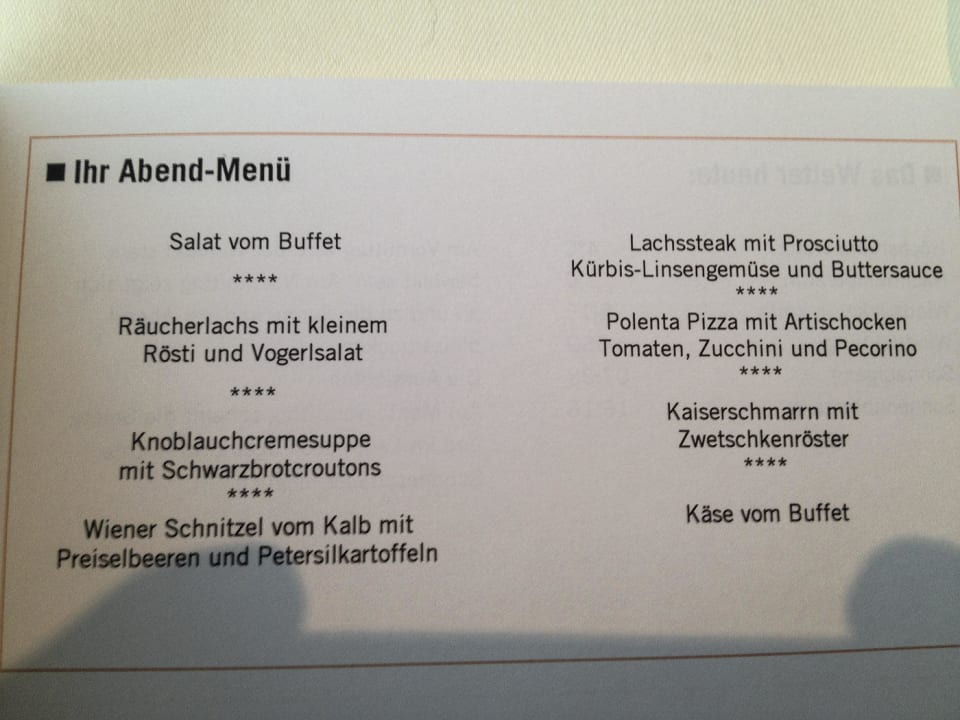 Abendmenü aja Bergresort Werfenweng