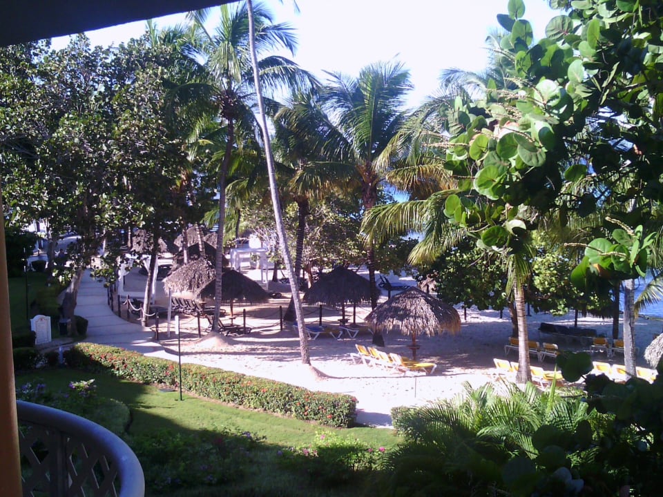 Blick von unserem Zimmer auf den Strand Hotel Viva Dominicus Palace by Wyndham-All Inclusive Resort