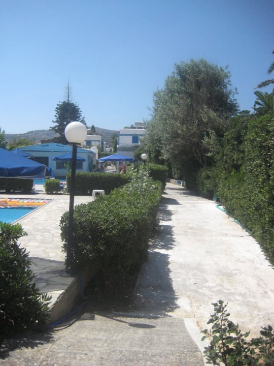 Weg vom Meer vorbei am Pool zur Hotelanlage Hotel Galeana Beach