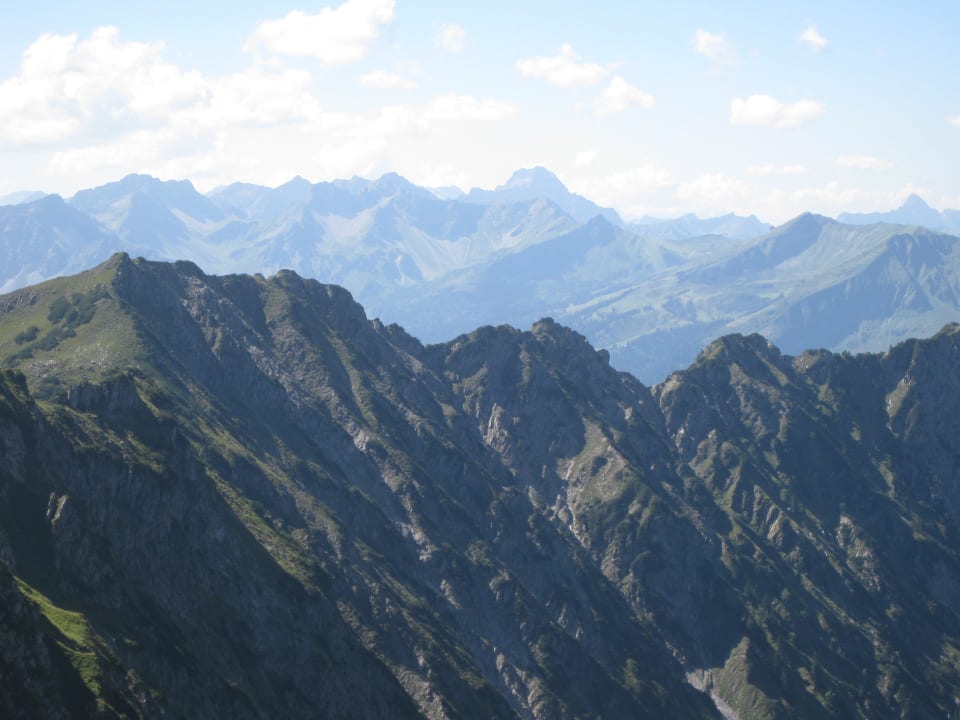 Blick auf die Gipfel, vom Nebelhorn Familien- und Wellnesshotel Viktoria