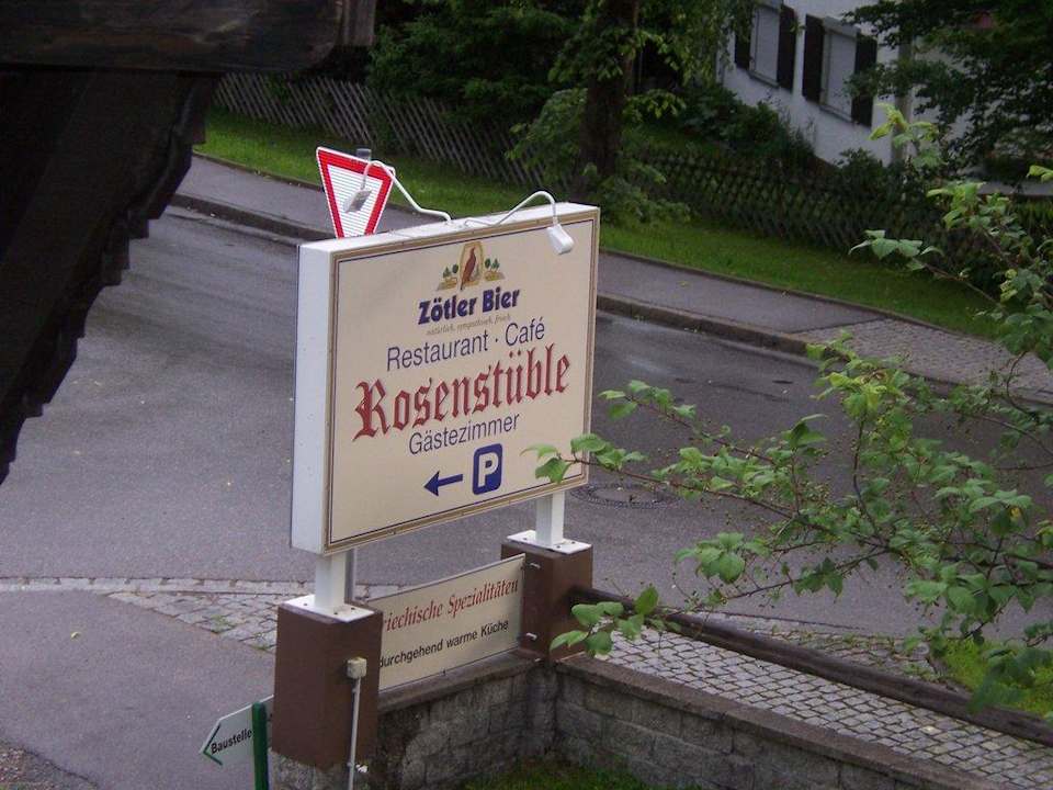 Auf dieses Schild achten Gasthof Rosenstüble