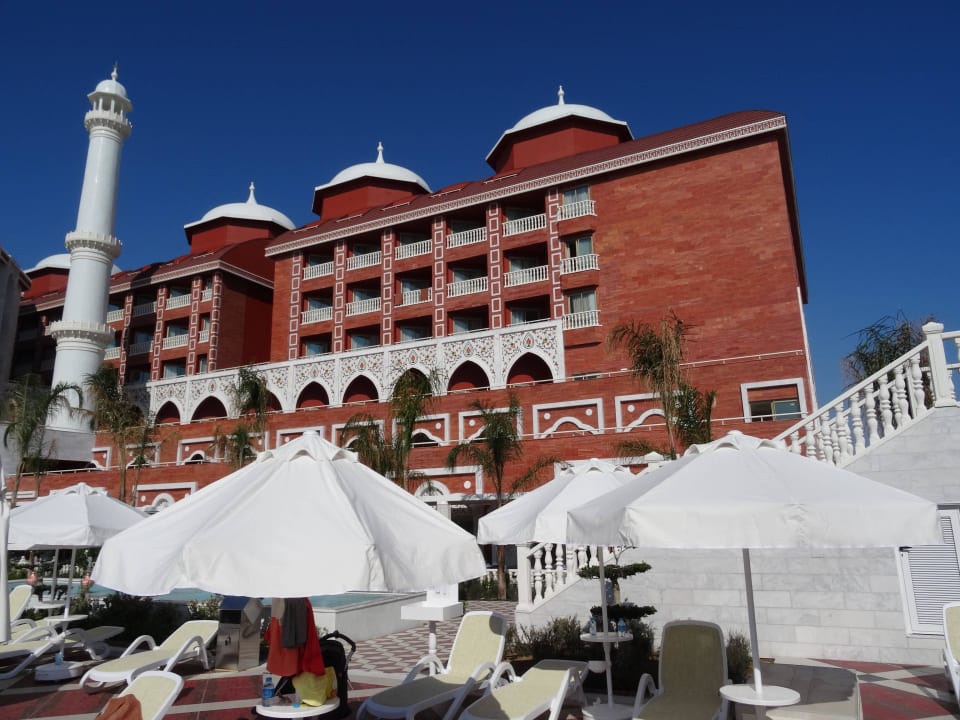 Rückseite des Hotels Royal Taj Mahal Hotel