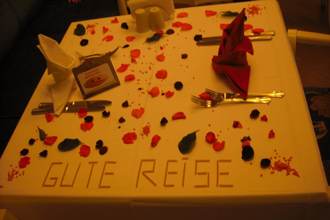 Unser Abschiedstisch Seamelia Beach Resort